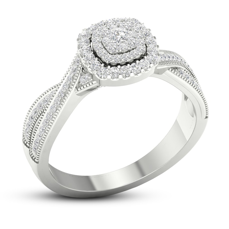 Main Image 4 of Diamond Engagement Ring 3/8 ct tw Round-cut 10K White Gold