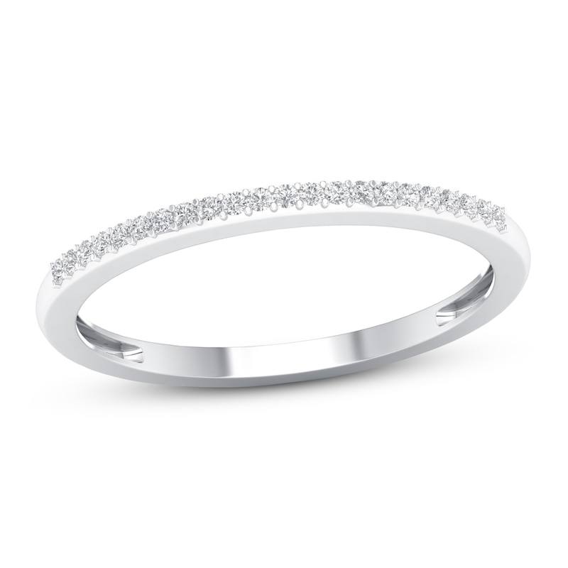 Main Image 1 of Diamond Wedding Band 1/15 ct tw Round-cut 10K White Gold