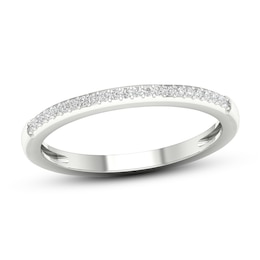 Now + Forever Diamond Wedding Band 1/15 ct tw Round-cut 10K White Gold