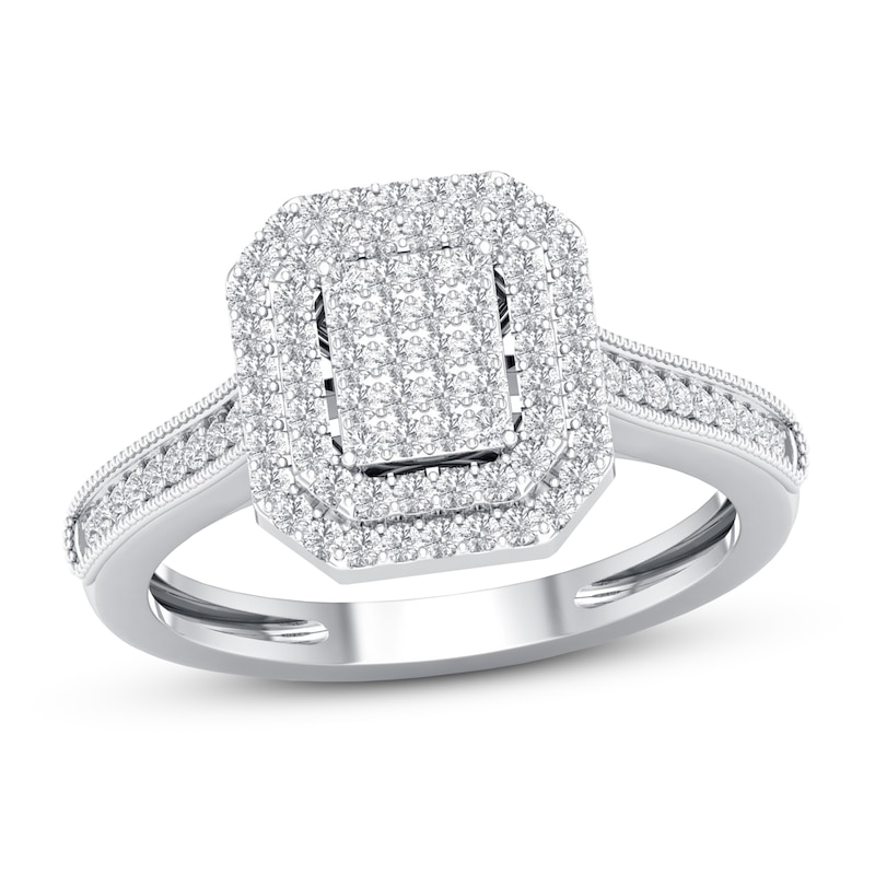 Diamond Promise Ring 1/4 ct tw Round 10K White Gold