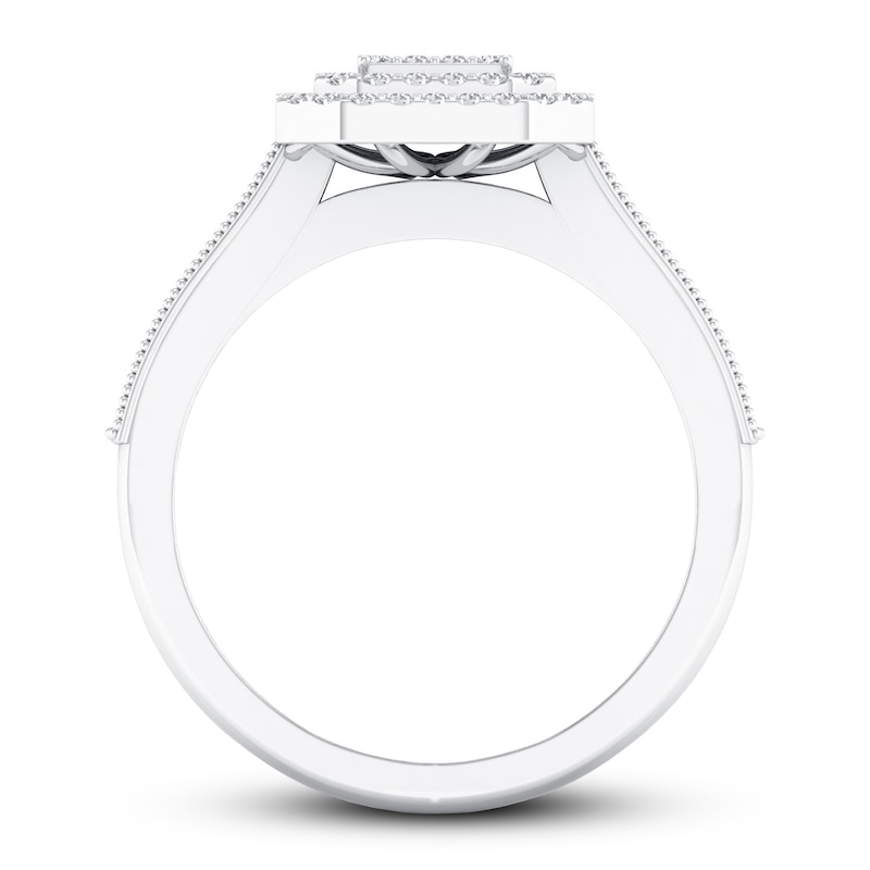 Main Image 3 of Diamond Engagement Ring 1/4 ct tw Round-cut 10K White Gold