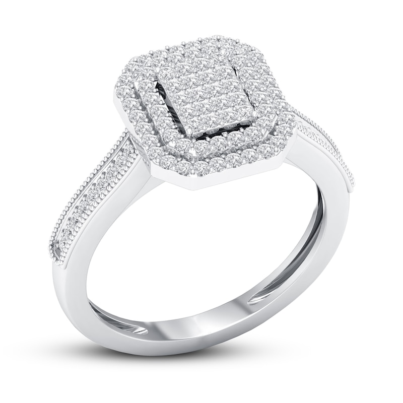 Main Image 4 of Diamond Engagement Ring 1/4 ct tw Round-cut 10K White Gold