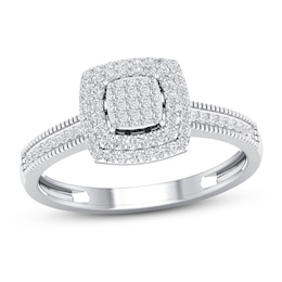 Now + Forever Diamond Engagement Ring 1/4 ct tw Round-cut 10K White Gold