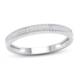 Diamond Wedding Band 1/15 ct tw Round-cut 10K White Gold