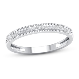 Diamond Wedding Band 1/15 ct tw Round-cut 10K White Gold