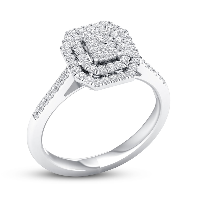 Main Image 4 of Diamond Engagement Ring 3/8 ct tw Round-cut 10K White Gold