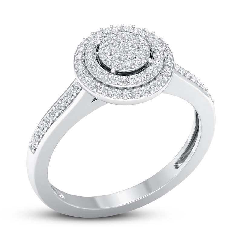 Main Image 4 of Diamond Engagement Ring 1/4 ct tw Round-cut 10K White Gold