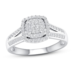 Now + Forever Diamond Engagement Ring 1/3 ct tw Round-cut 10K White Gold