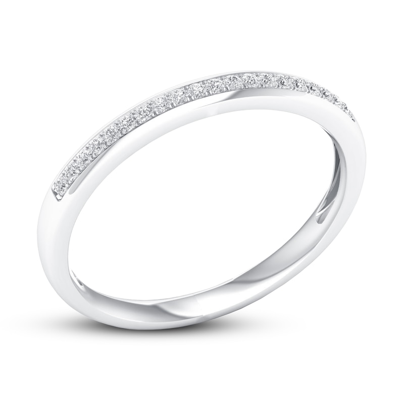 Main Image 4 of Diamond Wedding Band 1/15 ct tw Round-cut 10K White Gold