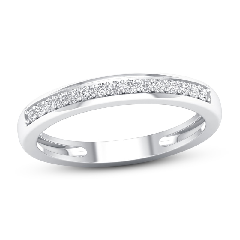 Main Image 1 of Diamond Wedding Band 1/10 ct tw Round-cut 10K White Gold