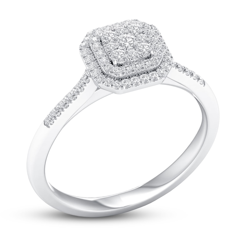 Diamond Engagement Ring 3/8 ct tw Round-cut 10K White Gold | Kay