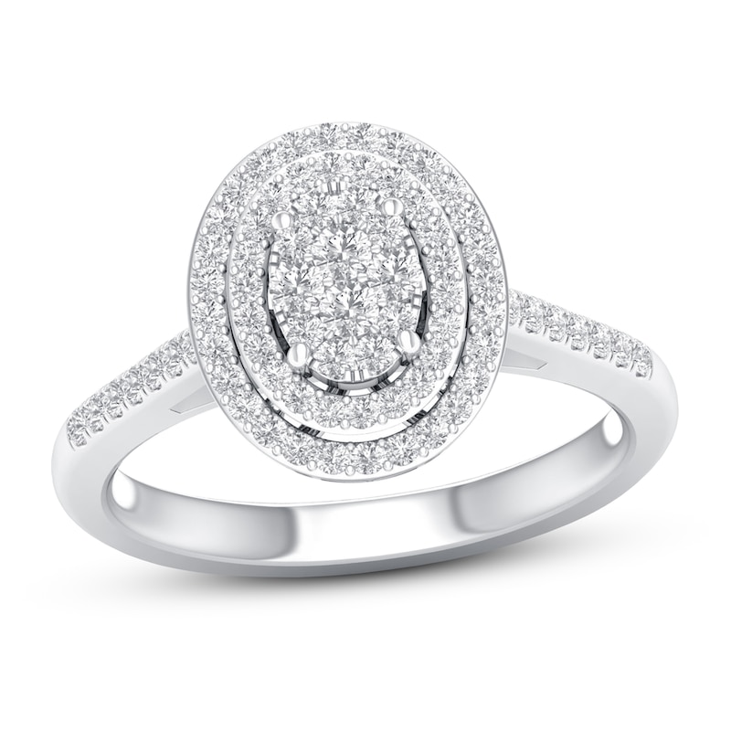 Main Image 1 of Diamond Engagement Ring 3/8 ct tw Round-cut 10K White Gold