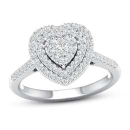 Diamond Engagement Ring 1/3 ct tw Round-cut 10K White Gold