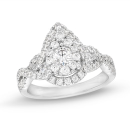 Diamond Engagement Ring 1 ct tw Round-cut 14K White Gold