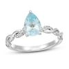 Thumbnail Image 1 of Aquamarine Engagement Ring 1/10 ct tw Diamonds 14K White Gold