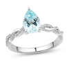 Thumbnail Image 2 of Aquamarine Engagement Ring 1/10 ct tw Diamonds 14K White Gold