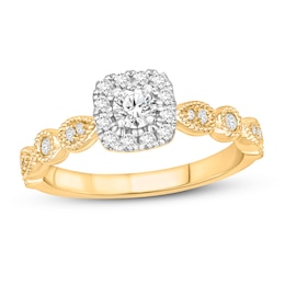 Now + Forever Diamond Engagement Ring 1/2 ct tw Round-cut 10K Two-Tone Gold