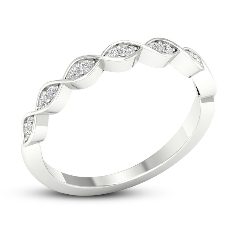 Main Image 4 of Diamond Wedding Band 1/8 ct tw Round-cut 10K White Gold