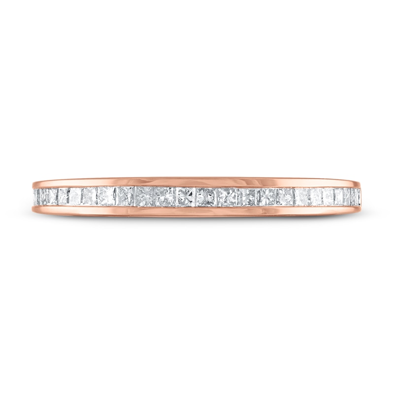 Main Image 3 of Diamond Wedding Band 1/3 ct tw Princess-cut 14K Rose Gold