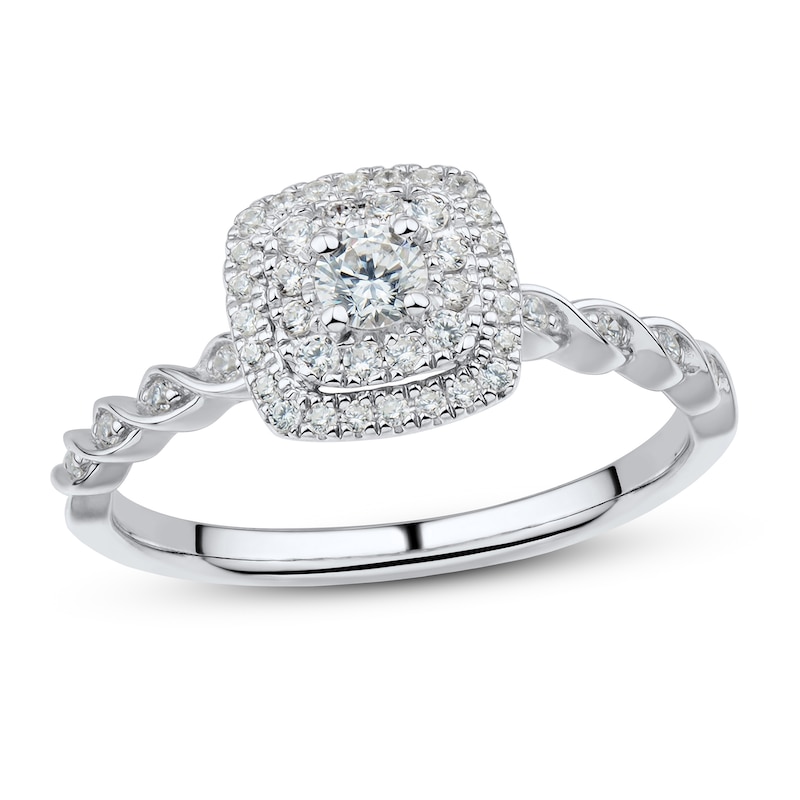 Main Image 1 of Diamond Engagement Ring 1/3 ct tw Round-cut 10K White Gold