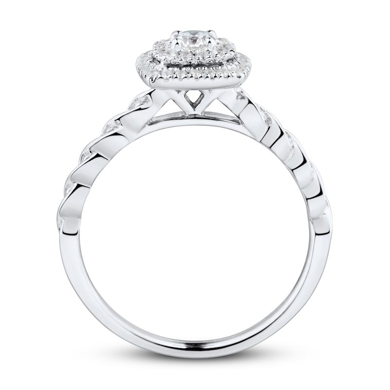 Main Image 2 of Diamond Engagement Ring 1/3 ct tw Round-cut 10K White Gold