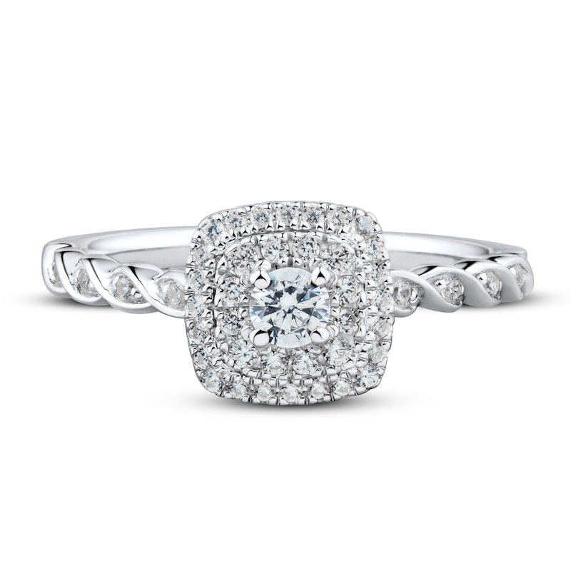 Main Image 3 of Diamond Engagement Ring 1/3 ct tw Round-cut 10K White Gold