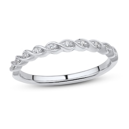 Diamond Wedding Band 1/20 ct tw Round-cut 10K White Gold