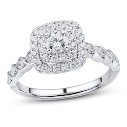 Now + Forever Diamond Engagement Ring 3/4 ct tw Round-cut 10K White Gold