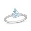 Thumbnail Image 1 of Pear-Shaped Aquamarine Engagement Ring 1/8 ct tw Diamonds 14K White Gold