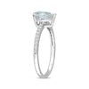 Thumbnail Image 2 of Pear-Shaped Aquamarine Engagement Ring 1/8 ct tw Diamonds 14K White Gold