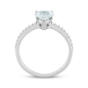 Thumbnail Image 3 of Pear-Shaped Aquamarine Engagement Ring 1/8 ct tw Diamonds 14K White Gold