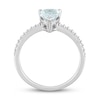 Thumbnail Image 4 of Pear-Shaped Aquamarine Engagement Ring 1/8 ct tw Diamonds 14K White Gold