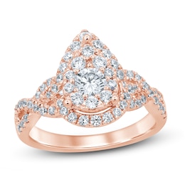 Now + Forever Diamond Engagement Ring 1 ct tw Round-Cut 14K Rose Gold