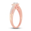 Thumbnail Image 1 of Diamond Engagement Ring 3/8 ct tw Princess, Round & Baguette 14K Rose Gold