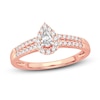 Thumbnail Image 1 of Diamond Engagement Ring 3/8 ct tw Pear & Round 14K Rose Gold