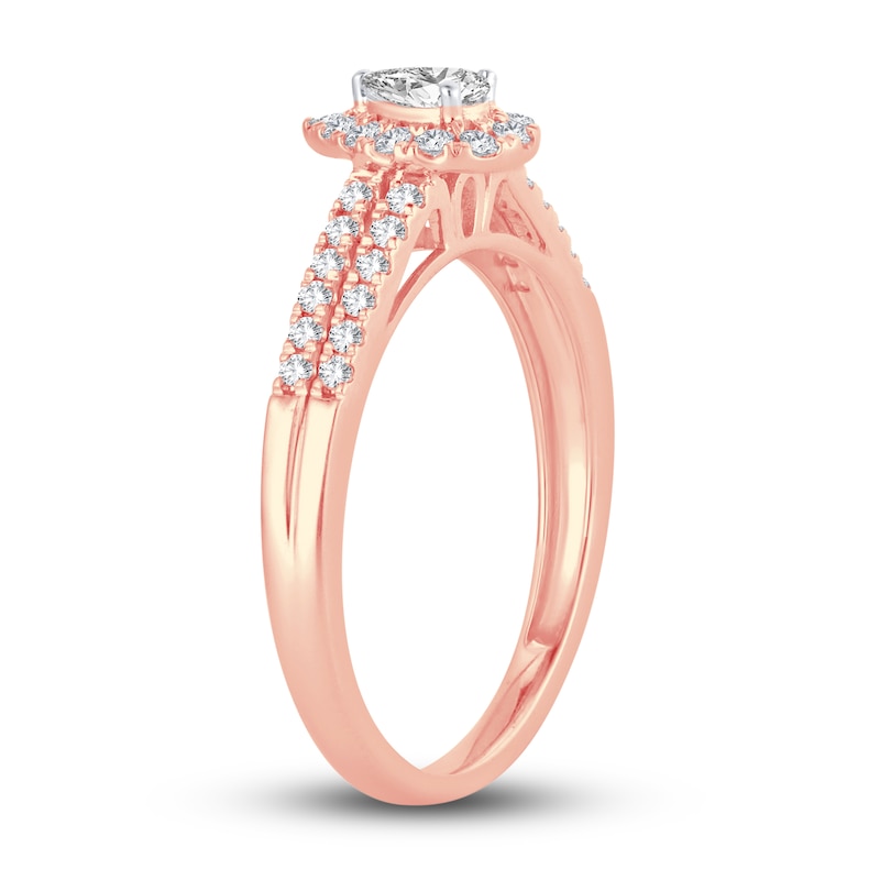 Diamond Engagement Ring 3/8 ct tw Pear & Round 14K Rose Gold | Kay