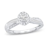 Thumbnail Image 1 of Now + Forever Diamond Engagement Ring 3/8 ct tw Oval, Baguette & Round 14K White Gold