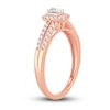 Thumbnail Image 2 of Diamond Engagement Ring 3/8 ct tw Emerald & Round 14K Rose Gold