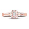 Thumbnail Image 3 of Diamond Engagement Ring 3/8 ct tw Emerald & Round 14K Rose Gold