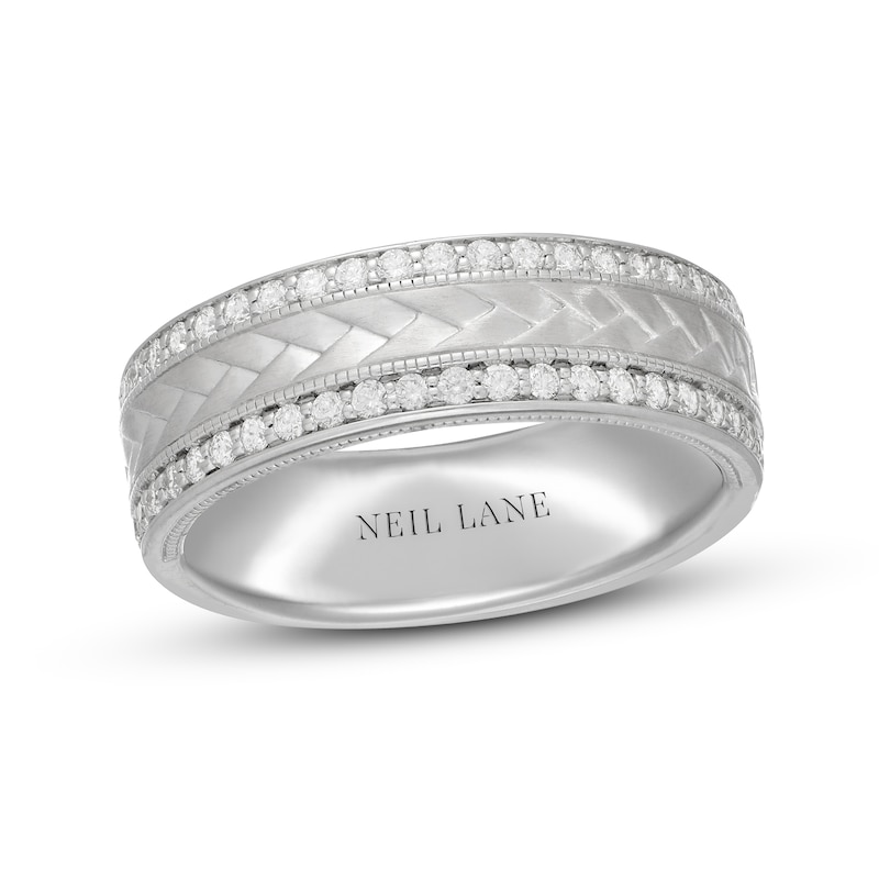 Neil Lane Men's Diamond Wedding Band 1 ct tw Round-cut 14K White Gold