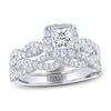 Thumbnail Image 1 of THE LEO Legacy Lab-Grown Diamond Princess-Cut Bridal Set 1-3/8 ct tw 14K White Gold