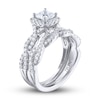 Thumbnail Image 2 of THE LEO Legacy Lab-Grown Diamond Princess-Cut Bridal Set 1-3/8 ct tw 14K White Gold