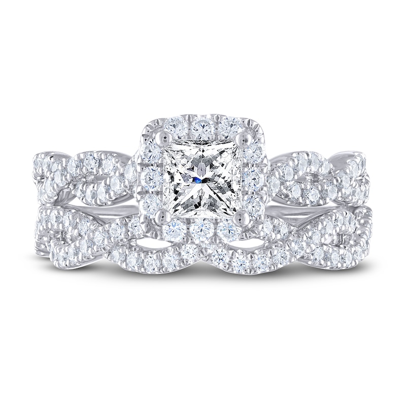 THE LEO Legacy Lab-Created Diamond Princess-Cut Bridal Set 1-3/8 ct tw 14K  White Gold|Kay
