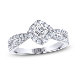 THE LEO Legacy Lab-Grown Diamond Princess-Cut Engagement Ring 7/8 ct tw 14K White Gold