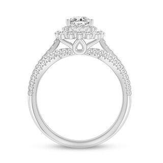 Diamond Engagement Ring 1-1/5 ct tw Princess & Round-cut 14K White Gold ...