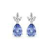 Thumbnail Image 2 of Gems of Serenity Pear-Shaped Blue & White Lab-Created Sapphire Dangle Earrings Sterling Silver