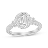 Thumbnail Image 1 of Emerald-Cut Diamond Frame Engagement Ring 3/4 ct tw 14K White Gold