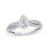 Thumbnail Image 1 of Pear-Shaped & Round-Cut Diamond Engagement Ring 3/8 ct tw 14K White Gold