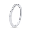 Thumbnail Image 2 of Round-Cut Diamond Curved Wedding Band 1/10 ct tw 14K White Gold