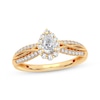 Thumbnail Image 1 of Pear-Shaped & Round-Cut Diamond Engagement Ring 3/8 ct tw 14K Yellow Gold